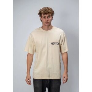 Nertia Fortuna Collection Move With Purpose Graphic Tee Cream Beige Mens‎ Large